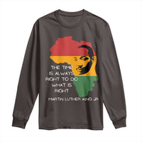 Martin Luther King Jr. Long Sleeve Shirt The Time Is Always Right To Do What Is Right MLK African Map