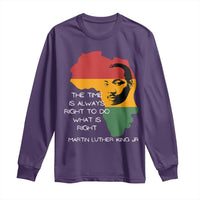 Martin Luther King Jr. Long Sleeve Shirt The Time Is Always Right To Do What Is Right MLK African Map