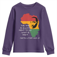 Martin Luther King Jr. Youth Sweatshirt The Time Is Always Right To Do What Is Right MLK African Map