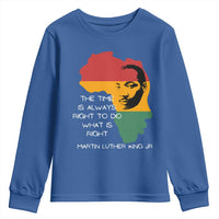 Martin Luther King Jr. Youth Sweatshirt The Time Is Always Right To Do What Is Right MLK African Map