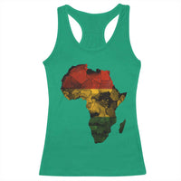Black History Month Racerback Tank Top Pan African Africa Map Black Pride - Wonder Print Shop