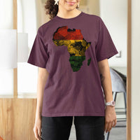 Black History Month T Shirt For Women Pan African Africa Map Black Pride - Wonder Print Shop