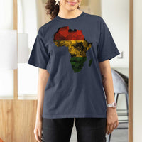 Black History Month T Shirt For Women Pan African Africa Map Black Pride - Wonder Print Shop
