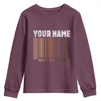 Personalized Gifts Black Pride Youth Sweatshirt Custom Name Melanin BLM African History Gift