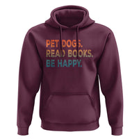 Dog Book Lovers Hoodie Retro Pet Dogs Read Books Be Happy