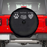 Funny Dog Book Lovers Spare Tire Cover Pet Dogs Read Books Be Happy