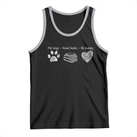 Funny Dog Book Lovers Tank Top Pet Dogs Read Books Be Happy