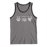 Funny Dog Book Lovers Tank Top Pet Dogs Read Books Be Happy