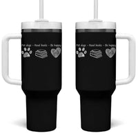 Funny Dog Book Lovers Tumbler With Handle Pet Dogs Read Books Be Happy
