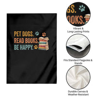 Retro Dog Book Lovers Garden Flag Bookish Dog Mom Gift