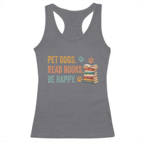 Retro Dog Book Lovers Racerback Tank Top Bookish Dog Mom Gift