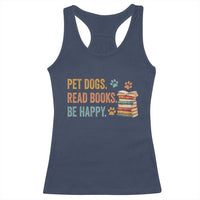 Retro Dog Book Lovers Racerback Tank Top Bookish Dog Mom Gift