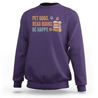 Retro Dog Book Lovers Sweatshirt Bookish Dog Mom Gift
