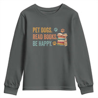 Retro Dog Book Lovers Youth Sweatshirt Bookish Dog Mom Gift