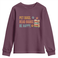 Retro Dog Book Lovers Youth Sweatshirt Bookish Dog Mom Gift