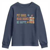 Retro Dog Book Lovers Youth Sweatshirt Bookish Dog Mom Gift