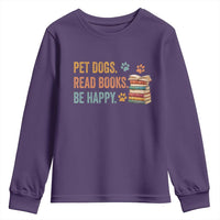 Retro Dog Book Lovers Youth Sweatshirt Bookish Dog Mom Gift