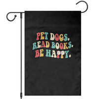 Dog Book Lover Garden Flag Retro Groovy Flower Bookish Dog Mom Gift