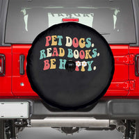 Dog Book Lover Spare Tire Cover Retro Groovy Flower Bookish Dog Mom Gift