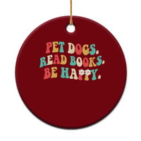 Dog Book Lover Ceramic Ornament Retro Groovy Flower Bookish Dog Mom Gift