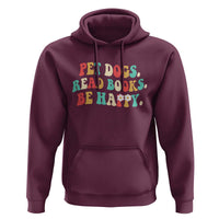 Dog Book Lover Hoodie Retro Groovy Flower Bookish Dog Mom Gift