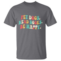 Dog Book Lover T Shirt Retro Groovy Flower Bookish Dog Mom Gift