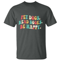 Dog Book Lover T Shirt Retro Groovy Flower Bookish Dog Mom Gift