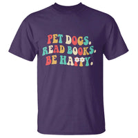Dog Book Lover T Shirt Retro Groovy Flower Bookish Dog Mom Gift