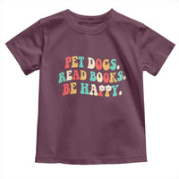 Dog Book Lover Toddler T Shirt Retro Groovy Flower Bookish Dog Mom Gift