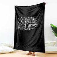 Bigfoot Offroad Car Throw Blanket Retro Sasquatch 4x4 UTV ATV Funny American Flag