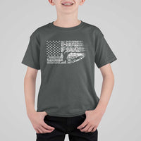 Bigfoot Offroad Car T Shirt For Kid Retro Sasquatch 4x4 UTV ATV Funny American Flag