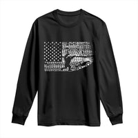 Bigfoot Offroad Car Long Sleeve Shirt Retro Sasquatch 4x4 UTV ATV Funny American Flag