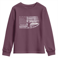 Bigfoot Offroad Car Youth Sweatshirt Retro Sasquatch 4x4 UTV ATV Funny American Flag