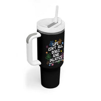 Life Isn't All Dogs and Pilates Tumbler With Handle Funny Dog Lover Mom Gift Mothers Day