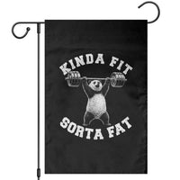 Funny Gym Garden Flag Kinda Fit Sorta Fat Panda Weightlifting Workout