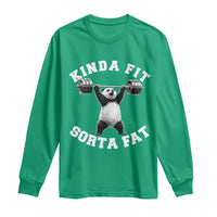 Funny Gym Long Sleeve Shirt Kinda Fit Sorta Fat Panda Weightlifting Workout