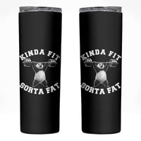 Funny Gym Skinny Tumbler Kinda Fit Sorta Fat Panda Weightlifting Workout
