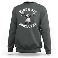 Funny Gym Sweatshirt Kinda Fit Sorta Fat Panda Weightlifting Workout