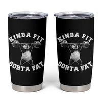 Funny Gym Tumbler Cup Kinda Fit Sorta Fat Panda Weightlifting Workout