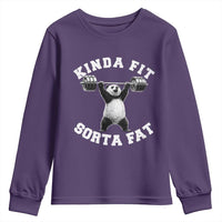 Funny Gym Youth Sweatshirt Kinda Fit Sorta Fat Panda Weightlifting Workout