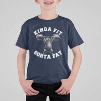 Funny Gym T Shirt For Kid Kinda Fit Sorta Fat Bear Weightlifting Workout