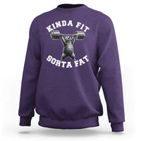 Funny Gym Sweatshirt Kinda Fit Sorta Fat Bear Weightlifting Workout