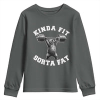 Funny Gym Youth Sweatshirt Kinda Fit Sorta Fat Bear Weightlifting Workout