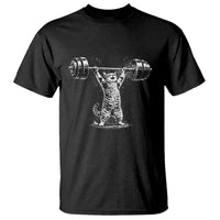 Funny Cat Gym T Shirt Weightlifting Workout