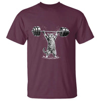 Funny Cat Gym T Shirt Weightlifting Workout