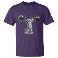 Funny Cat Gym T Shirt Weightlifting Workout