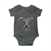 Funny Gym Bigfoot Baby Onesie Weightlifting Workout