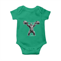 Funny Gym Bigfoot Baby Onesie Weightlifting Workout