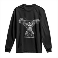 Funny Gym Bigfoot Long Sleeve Shirt Weightlifting Workout