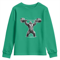 Funny Gym Bigfoot Youth Sweatshirt Weightlifting Workout
